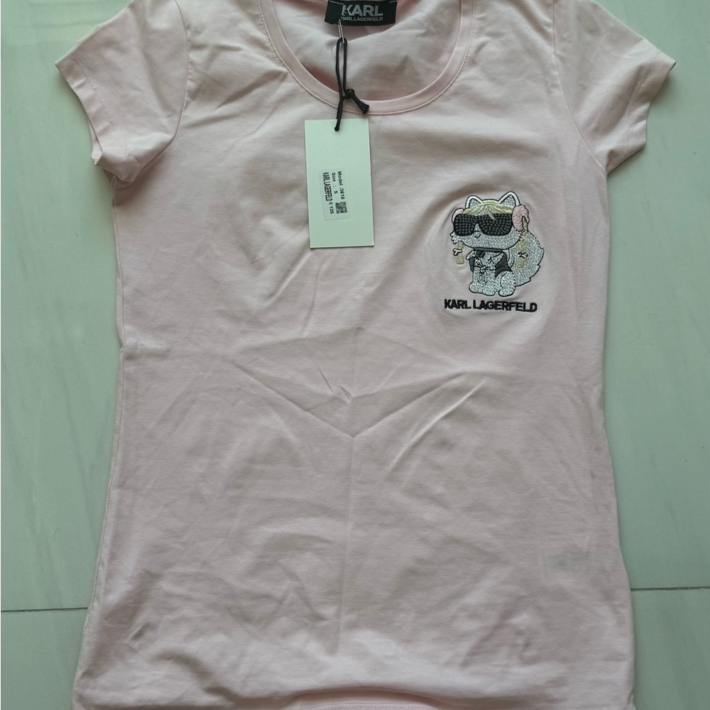 Karl Lagerfeld Light Pink Graphic Tee